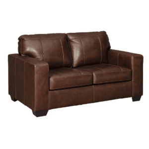 Morelos Leather Loveseat Brown