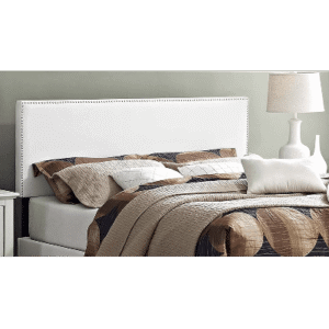 Phoebe King Vinyl Headboard White Stud