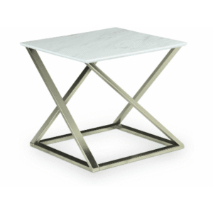 Zurich Faux White Marble End Table
